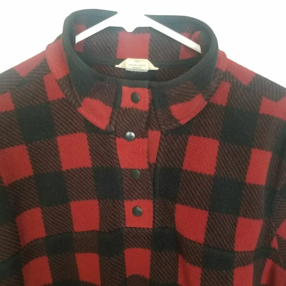 Duluth Trading Co Mens Buffalo Plaid Fleece Pullover Sweater Size XL Gorpcore